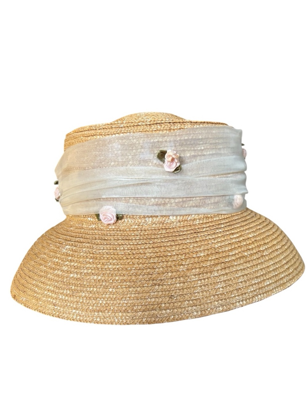 Vintage Laura Ashley Mother and Child Straw Edwardian Style Hat One Size